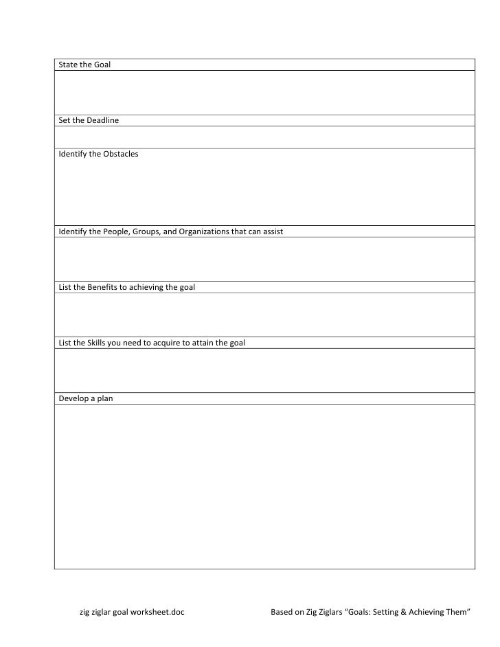 Worksheets Goal Setting Worksheet Pdf collection of zig ziglar goal setting worksheet sharebrowse worksheet
