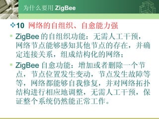 ΪʲôҪ ZigBee 10  ֯ǿ ZigBee ֯ܣ˹Ԥڵܹ֪ڵĴڣȷӹϵɽṹ磻 ZigBee ܣӻɾһڵ㣬ڵλ÷䶯ڵ㷢ϵȵȣ綼ܹ޸˽ṹӦص˹Ԥ֤ϵͳȻ 
