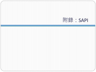 附錄：SAPI
 