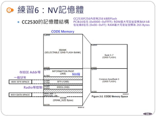 31
練習6：NV記憶體
 CC2530的記憶體結構
 