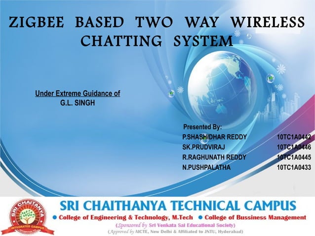 Zigbee based two way wireless chatting system | PPT