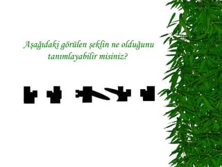 Aşağıdaki görülen şeklin ne olduğunu
      tanımlayabilir misiniz?
 