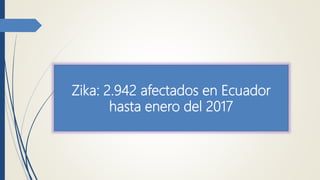 Zika: 2.942 afectados en Ecuador
hasta enero del 2017
 