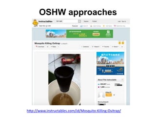 OSHW approaches
http://www.instructables.com/id/Mosquito-Killing-Ovitrap/
 