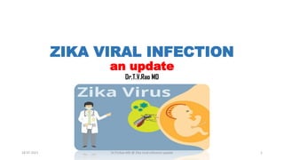 ZIKA VIRAL INFECTION
an update
Dr.T.V.Rao MD
18-07-2021 Dr.T.V.Rao MD @ Zika Viral infection update 1
 