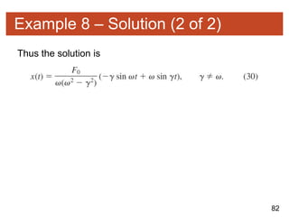 82
Example 8 – Solution (2 of 2)
Thus the solution is
 