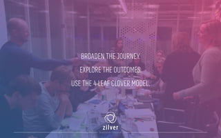 BROADEN THE JOURNEY.
EXPLORE THE OUTCOMES.
USE THE 4-LEAF CLOVER MODEL.
 