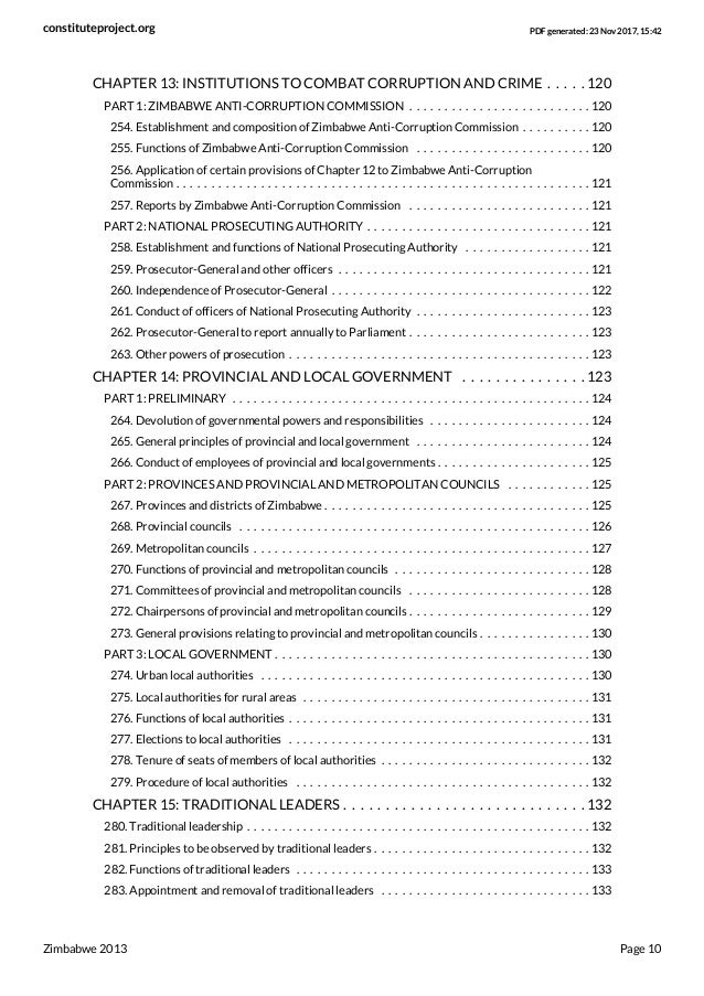 Zimbabwe's 2013 constitution
