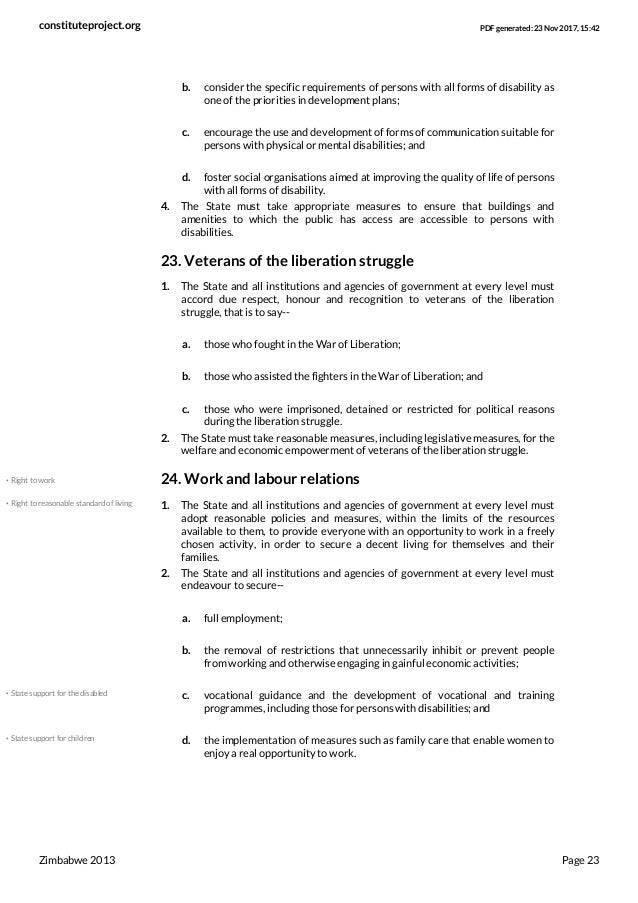 Zimbabwe's 2013 constitution