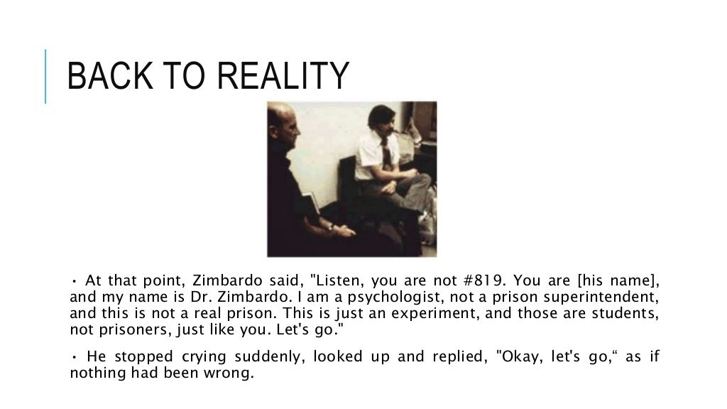 Zimbardo's Experiment The Stanford Prison Experiment