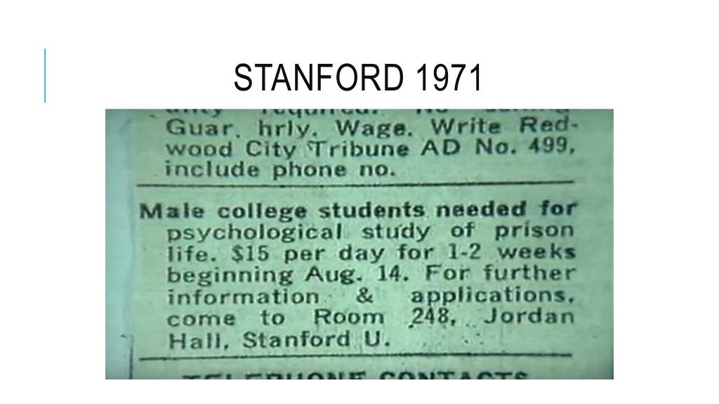 Zimbardo's Experiment The Stanford Prison Experiment