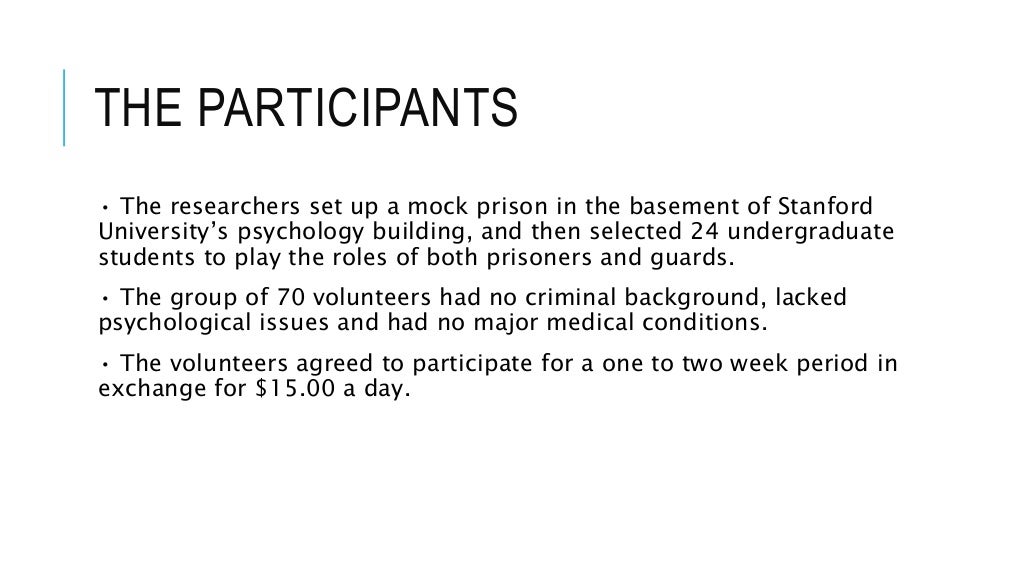 Zimbardo's Experiment The Stanford Prison Experiment