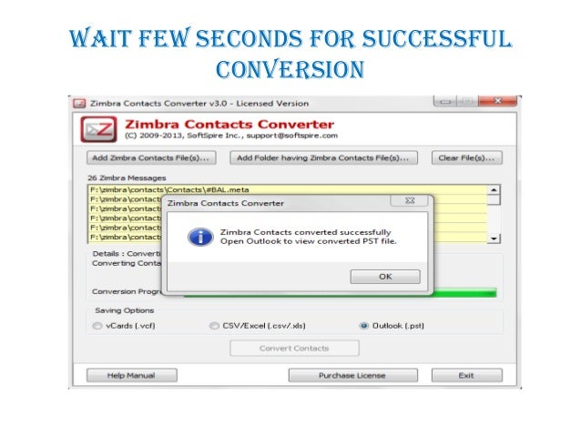 Zimbra Contacts to Outlook Conversion