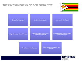 THE INVESTMENT CASE FOR ZIMBABWE
 