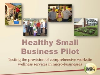 Testing the provision of comprehensive worksite
      wellness services in micro-businesses
 