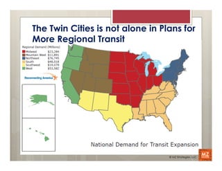 The Twin Cities is not alone in Plans for
More Regional Transit




                                  © MZ Strategies, LLC
 