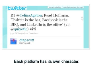 Each platform has its own character. 