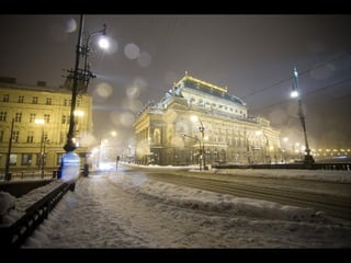 Zimni Praha v noci