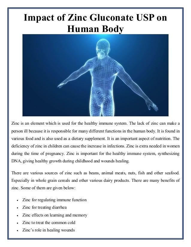 Zinc important for the healthy immune system