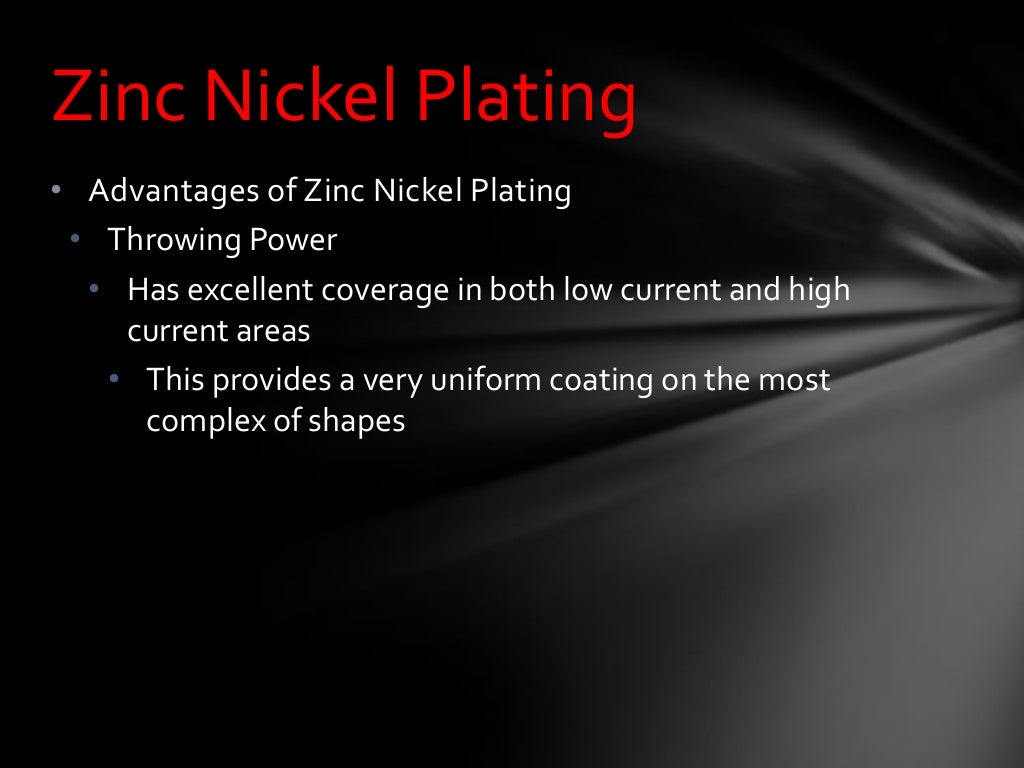 Zinc and zinc nickel plating