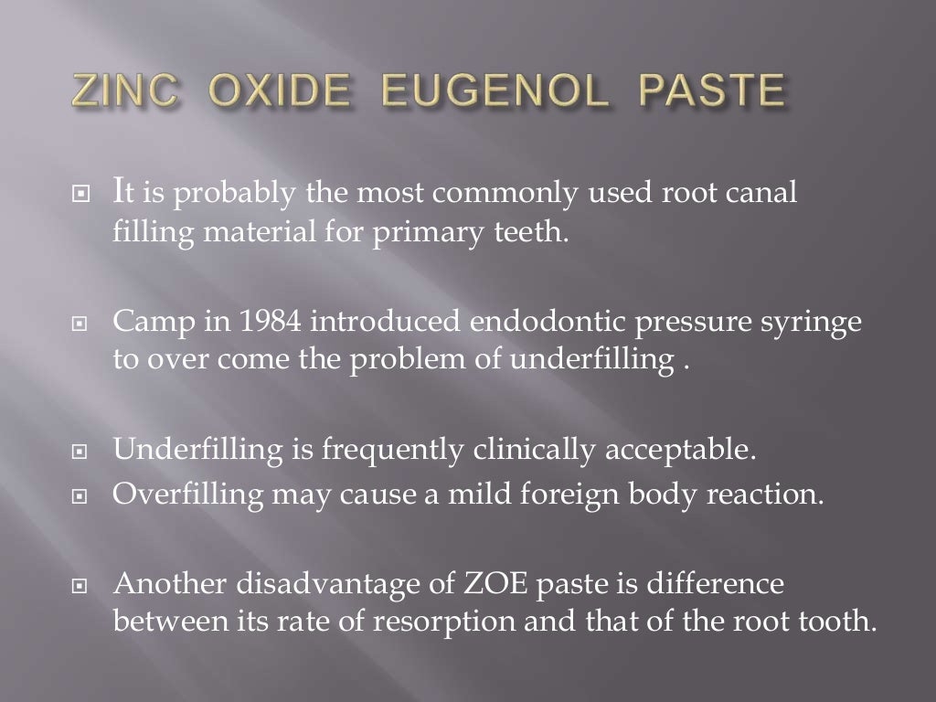Zinc oxide eugenol