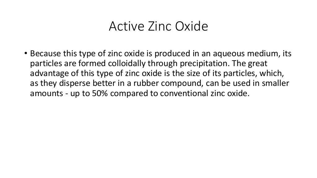 Zinc oxide in rubber compounds