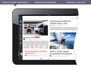 PRZEPŁYW WIEDZY I INFORMACJI WSPARCIE PRACOWNIKÓW KONTROLA I ANALITYKA
 