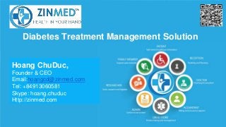 Hoang ChuDuc,
Founder & CEO
Email:hoangcd@zinmed.com
Tel: +84913060581
Skype: hoang.chuduc
Http://zinmed.com
Diabetes Treatment Management Solution
 