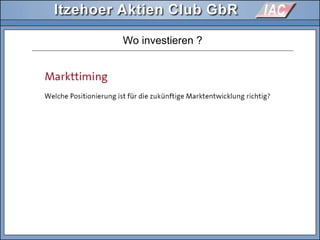 Wo investieren ?
 