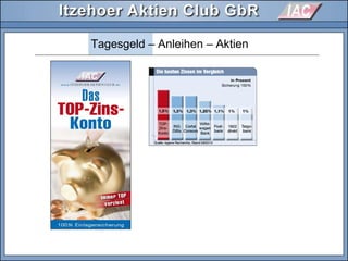 Tagesgeld – Anleihen – Aktien
 
