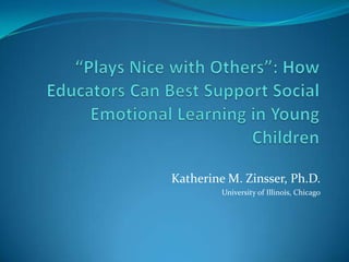 Katherine M. Zinsser, Ph.D.
University of Illinois, Chicago
 