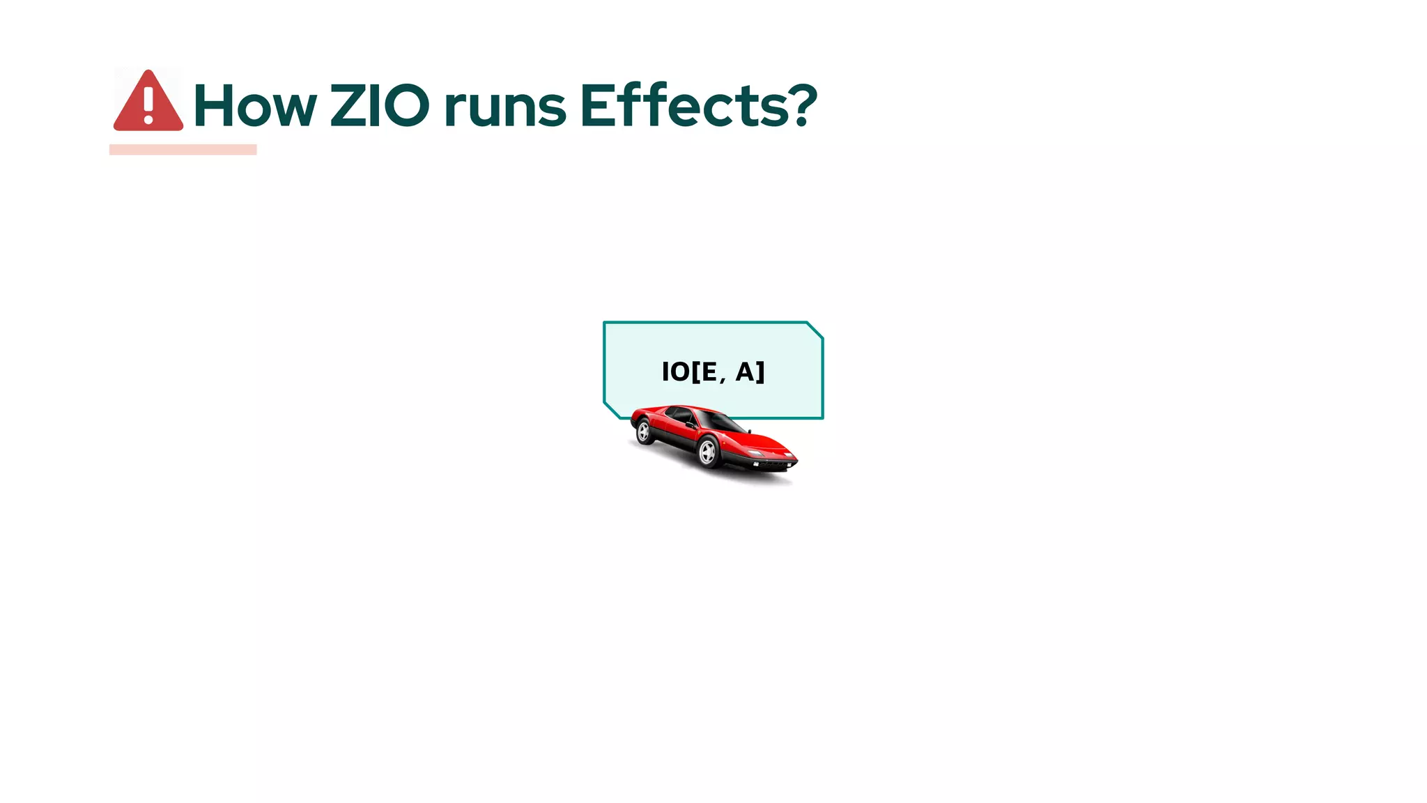 How ZIO runs Effects?
IO[E, A]
 