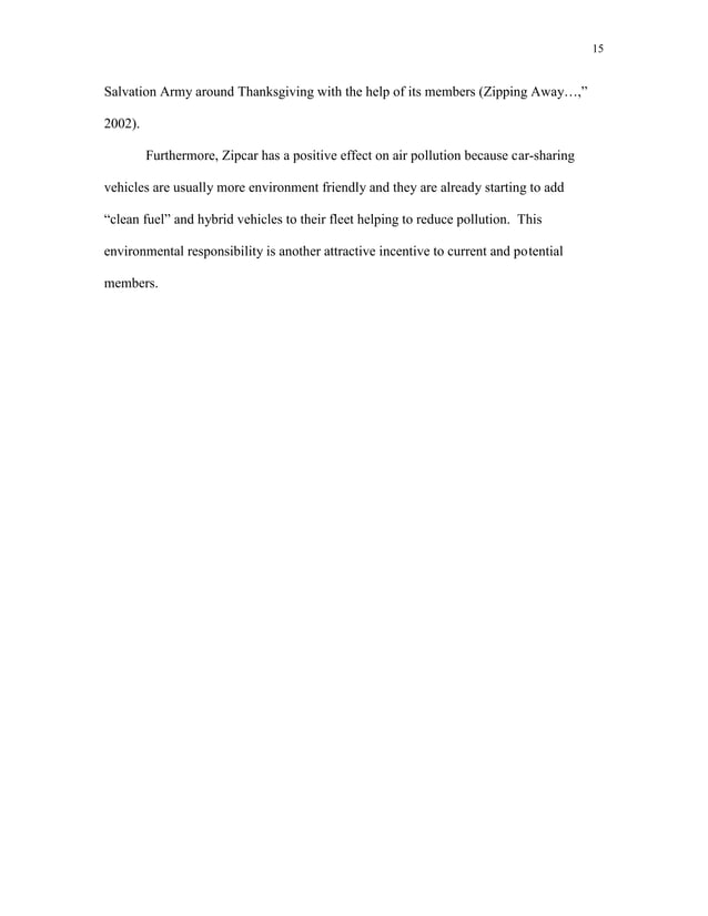 Zipcar case analysis