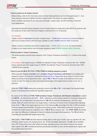 ZIPPTORK Torque control system catalog 2021 Edition