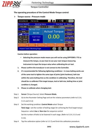 ZIPP torque controller operational manual | PDF
