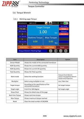 ZIPP torque controller operational manual | PDF