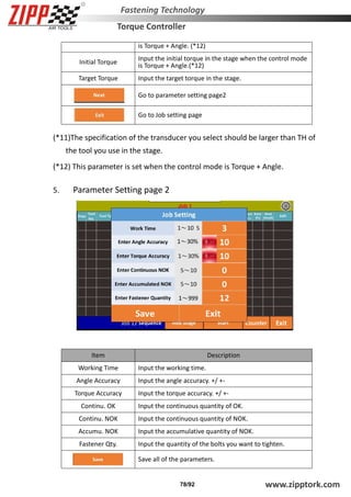 ZIPP torque controller operational manual | PDF