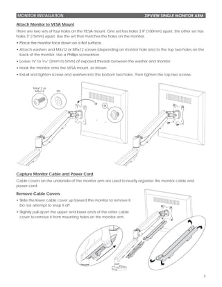 Zip Monitor ZipView Single Monitor Arm - Assembly | PDF
