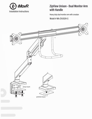 ZipView Unison Dual Monitor Arm with Handle User Manual