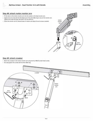 ZipView Unison Dual Monitor Arm with Handle User Manual