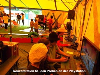 Konzentration bei den Proben an der Playstation 