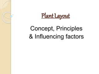 PlantLayout
Concept, Principles
& Influencing factors
 