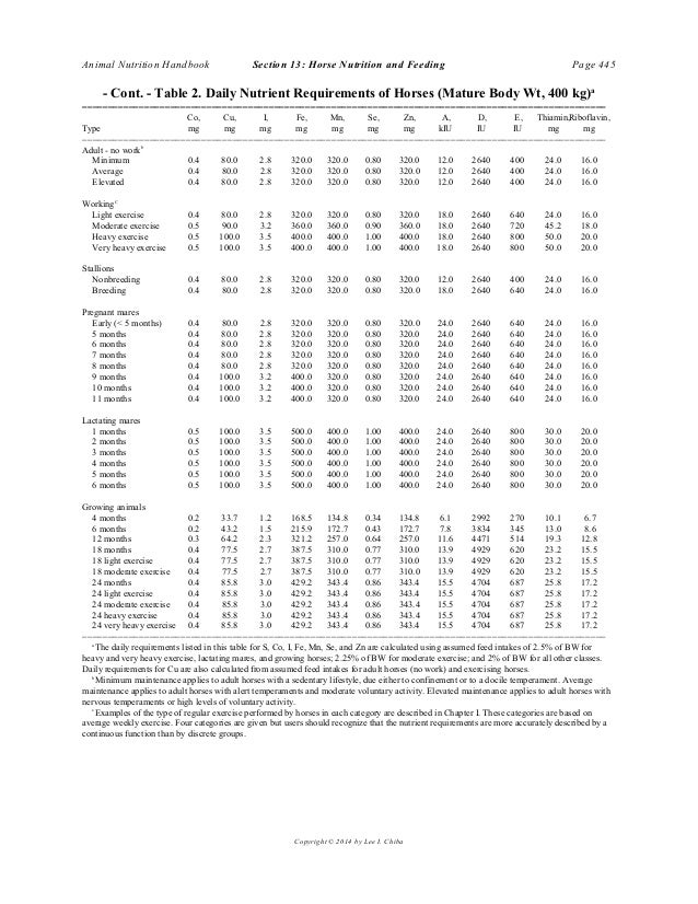 Horse nutrition and feeding