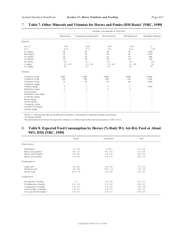 Horse nutrition and feeding