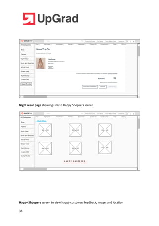 38
Night wear page showing Link to Happy Shoppers screen
Happy Shoppers screen to view happy customers feedback, image, and location
 