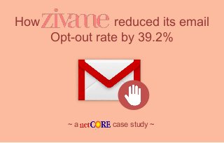 How reduced its email
Opt-out rate by 39.2%
~ a case study ~
 