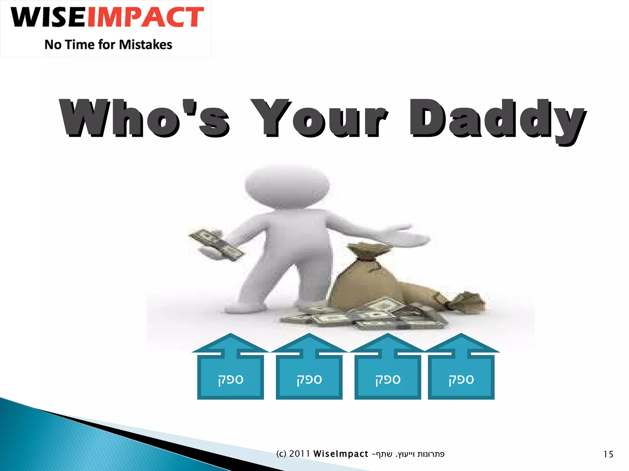 Who's Your Daddy   (c) 2011  WiseImpact  – פתרונות וייעוץ  .   שתף ספק ספק ספק ספק 