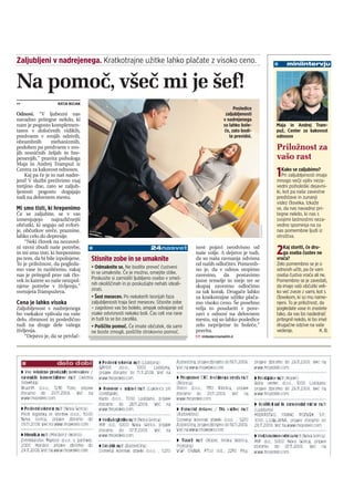 Zaljubljeni v nadrejenega. Kratkotrajne užitke lahko plačate z visoko ceno.                                                           <    miniintervju


Na pomoč, všeč mi je šef!
>>                  KATJA BIZJAK
                                                                                                           Posledice
Odnosi. “V ljubezni nas                                                                                zaljubljenosti
navadno pritegne nekdo, ki                                                                            v nadrejenega
nam je pogosto komplemen-                                                                             so lahko bole-                  Maja in Andrej Tram-
taren v določenih vidikih,                                                                            če, zato bodi-                  puž, Center za kakovost
predvsem v svojih odzivih,                                                                               te previdni.                 odnosov
obrambnih        mehanizmih,
podoben pa predvsem v svo-                                                                                                            Priložnost za
jih resničnih željah in hre-
penenjih,” pravita psihologa                                                                                                          vašo rast
Maja in Andrej Trampuž iz
Centra za kakovost odnosov.
    Kaj pa če je to naš nadre-
jeni? V službi preživimo vsaj
                                                                                                                                      1  Kako se zaljubimo?
                                                                                                                                         Pri zaljubljenosti imajo
                                                                                                                                      mnogo večji vpliv neza-
tretjino dne, zato se zaljub-                                                                                                         vedni psihološki dejavni-
ljenosti pogosto dogajajo                                                                                                             ki, kot pa naše zavestne
tudi na delovnem mestu.                                                                                                               predstave in zunanji
                                                                                                                                      videz človeka. Izkaže
Mi smo tisti, ki hrepenimo                                                                                                            se, da nas navadno pri-
Če se zaljubite, se v vas                                                                                                             tegne nekdo, ki nas s
izmenjujejo      najrazličnejši                                                                                                       svojimi lastnostmi neza-
občutki, ki segajo od evfori-                                                                                                         vedno spominja na za




                                                                                                                        ISTOCKPHOTO
je, občutkov sreče, praznine,                                                                                                         nas pomembne ljudi iz
lahko celo do depresije.                                                                                                              otroštva.
    “Neki človek na nezaved-
ni ravni zbudi naše potrebe,
in mi smo tisti, ki hrepenimo
po tem, da bi bile izpolnjene.
                                   <

                                   Stisnite zobe in se umaknite
                                                                  24nasvet            nost pojavi neodvisno od
                                                                                      naše volje. A dejstvo je tudi,
                                                                                      da so naša ravnanja odvisna
                                                                                                                                      2   Kaj storiti, če dru-
                                                                                                                                          ga oseba čustev ne
                                                                                                                                      vrača?
To je priložnost, da pogleda-                                                         od naših odločitev. Pomemb-                     Zelo pomembno se je o
mo vase in raziščemo, zakaj        • Odmaknite se. Ne bodite preveč čustveni          no je, da v odnos stopimo                       odnosih učiti, pa če vam
nas je pritegnil prav tak člo-     in se umaknite. Če je možno, omejite stike.        zavestno, da postavimo                          oseba čustva vrača ali ne.
vek in katere so naše neizpol-     Poskusite si zamisliti ljubljeno osebo v smeš-     jasne temelje in meje ter se                    Pomembno se je zavedati,
njene potrebe v življenju,”        nih okoliščinah in jo poskušajte nehati ideali-    skupaj zavestno odločimo                        da imajo vaši občutki veli-
svetujeta Trampuževa.              zirati.                                            za tak korak. Drugače lahko                     ko več zveze z vami, kot s
                                   • Šest mesecev. Po nekaterih teorijah faza         za kratkotrajne užitke plača-                   človekom, ki so mu name-
Cena je lahko visoka               zaljubljenosti traja šest mesecev. Stisnite zobe   mo visoko ceno. Še posebno                      njeni. To je priložnost, da
Zaljubljenost v nadrejenega        – zagotovo vas bo bolelo, ampak odvajanje od       velja to poudariti v pove-                      pogledate vase in zrastete
bo vsekakor vplivala na vaše       vsake odvisnosti nekako boli. Čas celi vse rane    zavi z odnosi na delovnem                       tako, da vas bo naslednjič
delo, zbranost in posledično       in tudi ta se bo zacelila.                         mestu, saj so lahko posledice                   pritegnil nekdo, ki bo imel
tudi na druge dele vašega          • Poiščite pomoč. Če imate občutek, da sami        zelo neprijetne in boleče,”                     drugačne odzive na vaše
življenja.                         ne boste zmogli, poiščite strokovno pomoč.         pravita.                                        vedenje.                 K. B.
    “Dejstvo je, da se privlač-                                                         zivljenje@zurnal24.si
 