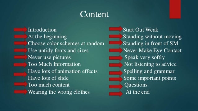 How to give a bad presentation