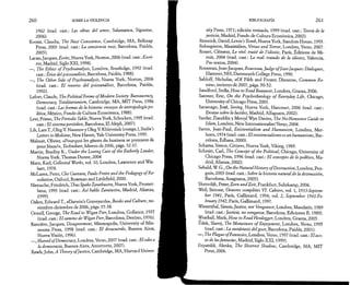 2 6 0 SOBRE LA VIOLENCIA 
1962 (trad. cast.: Las obras del amor, Salamanca, Sígueme, 
2006). 
Koonz, Claudia, The Nazi Conscience, Cambridge, MA, Belknap 
Press, 2003 (trad. cast.: La conciencia nazi, Barcelona, Paidós, 
2005). 
Lacan, Jacques, Écrits, Nueva York, Norton, 2006 (trad. cast.: Escri­tos, 
Madrid, Siglo XXI, 1998). 
—, The Ethics o f Psychoanalysis, Londres, Routledge, 1992 (trad. 
cast.: Ética del psicoanálisis, Barcelona, Paidós, 1988). 
—, The Other Side o f Psychoanalysis, Nueva York, Norton, 2006 
(trad. cast.: El reverso del psicoanálisis, Barcelona, Paidós, 
1992). 
Lefort, Claude, The Political Forms o f Modern Society: Bureaucracy, 
Democracy, Totalitarianism, Cambridge, MA, MIT Press, 1986 
(trad. cast.: Las formas de la historia: ensayos de antropologia po­litica, 
Mexico, Fondo de Cultura Econòmica, 1988). 
Levi, Primo, The Periodic Table, Nueva York, Schocken, 1995 (trad. 
cast.: El sistema periòdico, Barcelona, El Aleph, 2007). 
Lih, Lars T., Oleg V. Naumov y Oleg V. Khlevniuk (comps.), Stalin’s 
Leiters to Molotov, New Haven, Yale University Press, 1995. 
Malnuit, Olivier, «Pourquoi les géants du business se prennent-ils 
pour Jésus?», Technikart, febrero de 2006, págs. 32-37. 
Martin, Bradley Κ . , Under thè Loving Care o f thè Fatherly Leader, 
Nueva York, Thomas Dunne, 2004 
Marx, Karl, Collected Works, voi. 10, Londres, Lawrence and Wis-hart, 
1978. 
McLaren, Peter, Che Guevara, Paulo Freire and thè Pedagogy o f Re­volution, 
Oxford, Rowman and Littlefield, 2000. 
Nietzsche, Friedrich, ThusSpake Zarathustra, Nueva York, Promet­heus, 
1993 (trad. cast.: A s í hablo Zaratustra, Madrid, Alianza, 
1999). 
Oakes, Edward T., «Darwin s Graveyards», Books and Culture, no­viembre- 
diciembre de 2006, págs. 35-38. 
Orwell, George, The Road to Wigan Pier, Londres, Gollancz, 1937 
(trad. cast.: El camino de Wigan Pier, Barcelona, Destino, 1976), 
Rancière, Jacques, Disagreement, Minneapolis, University of Min­nesota 
Press, 1998 (trad. cast.: El desacuerdo, Buenos Aires, 
Nueva Vision, 1996). 
—, Hatred of Democracy, Londres, Verso, 2007 (trad. cast.: El odio a 
la democracia, Buenos Aires, Amorrortu, 2007). 
Rawls, John, A Theory o f Justice, Cambridge, MA, Harvard Univer­BIBLIOGRAFÍA 
261 
sity Press, 1971; edición revisada, 1999 (trad. cast.: Teoria de la 
justicia, Madrid, Fondo de Cultura Economica, 2002). 
Remnick, David, Lenirís Tomb, Nueva York, Random House, 1993. 
Robespierre, Maximilien, Virtue and Terror, Londres, Verso, 2007. 
Rosset, Clément, Le réel: traité de Γ idiotie, Paris, Editions de Mi­nuit, 
2004 (trad. cast.: Lo real: tratado de la idiotez, Valencia, 
Pre-textos,2004). 
Rousseau, Jean-Jacques, Rousseau; Judge ofjean-jacques: Dialogues, 
Hanover, NH, Dartmouth College Press, 1990. 
Sabloff, Nicholas, «Of Filth and Frozen Dinners», Common Re­view, 
invierno de 2007, págs. 50-52. 
Sandford, Stella, How to Read Beauvoir, Londres, Granta, 2006. 
Santner, Eric, On the Psychotheology o f Everyday Life, Chicago, 
University of Chicago Press, 2001. 
Saramago, José, Seeing, Nueva York, Harcourt, 2006 (trad. cast.: 
Ensayo sobre la lucidez> Madrid, Alfaguara, 2002). 
Sardar, Ziauddin y Merryl Wyn Davies, The No-Nonsense Guide to 
Islam, Londres, NewInternationalist/Verso, 2004. 
Sartre, Jean-Paul, Existenţialism and Humanism, Londres, Met-huen, 
1974 (trad. cast.: El existencialismo es un humanismo, Bar­celona, 
Edhasa, 2000). 
Schama, Simon, Citizens, Nueva York, Viking, 1989. 
Schmitt, Cari, The Concept o f the Politicai, Chicago, University of 
Chicago Press, 1996 (trad. cast.: El concepto de lo politico, Ma­drid, 
Alianza, 2002). 
Sebald, W. G., On the Natural History o f Destruction, Londres, Pen-guin, 
2003 (trad. cast.: Sobre la historia natural de la destrucción, 
Barcelona, Anagrama, 2005). 
Sloterdijk, Peter, Zorn und Zeit, Frankfurt, Suhrkamp, 2006. 
Weil, Simone, Oeuvres complètes VI: Cahiers, vol. 1, 1933-Septem-ber 
1941, Paris, Gallimard, 1994; vol. 2, September 1941-Fe-bruary 
1942, Paris, Gallimard, 1997. 
Wiesenthal, Simon, Justice, not Vengeance, Londres, Mandarin, 1989 
(trad. cast.: Justicia, no venganza, Barcelona, Ediciones B, 1989). 
Wrathall, Mark, How to Read Heidegger, Londres, Granta, 2005. 
Zizek, Slavoj, The Métastasés o f Enjoyment, Londres, Verso, 1995 
(trad. cast.: La metástasis del goce, Barcelona, Paidós, 2001). 
—, The Plague ofFantasies, Londres, Verso, 1997 (trad. cast .:Elaco-so 
de las fantasías, Madrid, Siglo XXI, 1999). 
Zupanãiã, Alenka, The Shortest Shadow, Cambridge, MA, MIT 
Press, 2006. 
 
